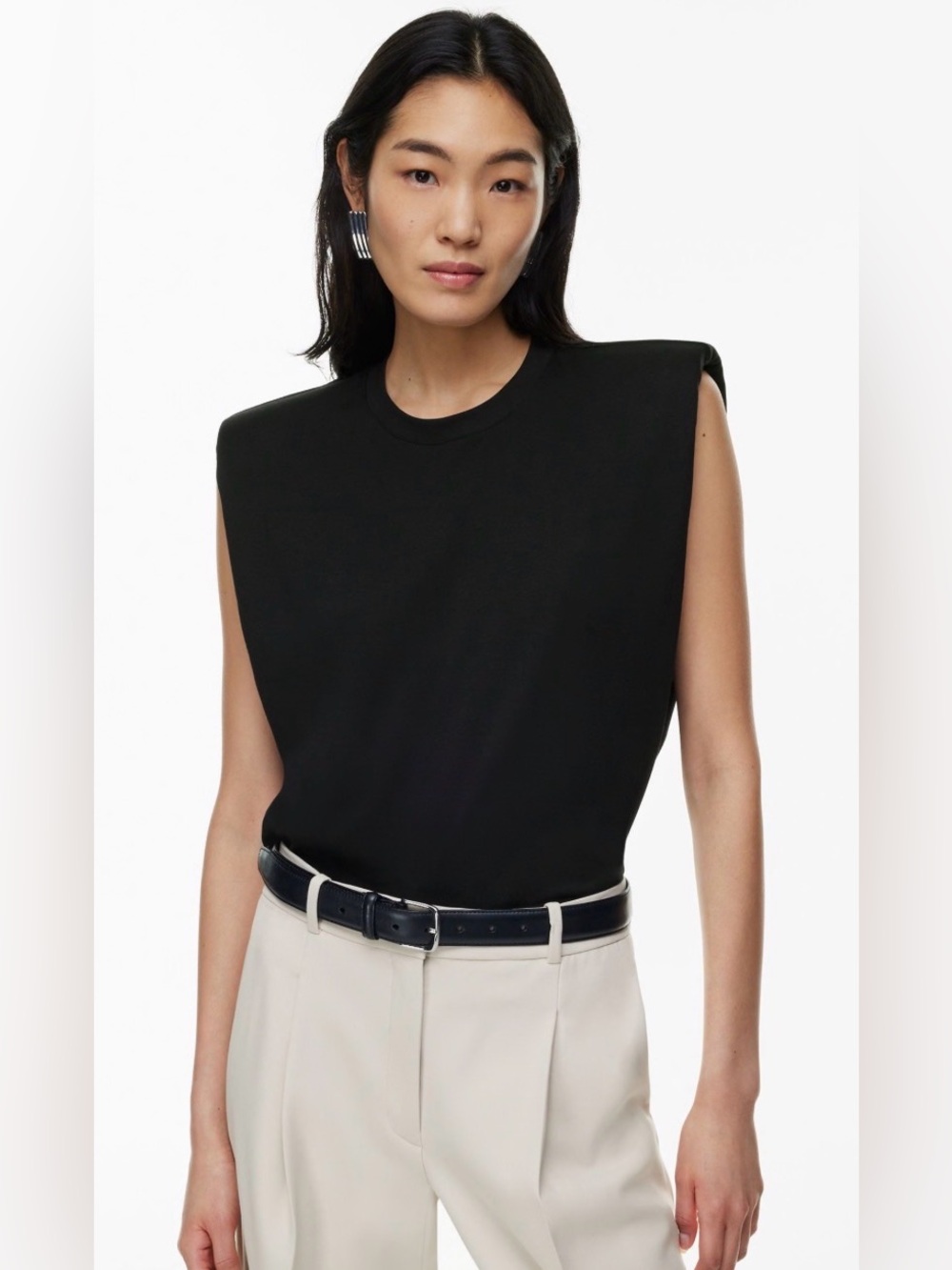 Babaton Shoulder Pad Black Tee Size XS - Picture 1 of 5